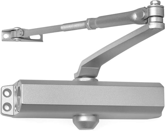 Lawrence Medium Duty Commercial Automatic Door Closer - Surface-Mounted Auto Door Closer for Home, Garage & Light Commercial Door Use - Residential Hydraulic Door Closer - Lawrence LH534 Aluminum